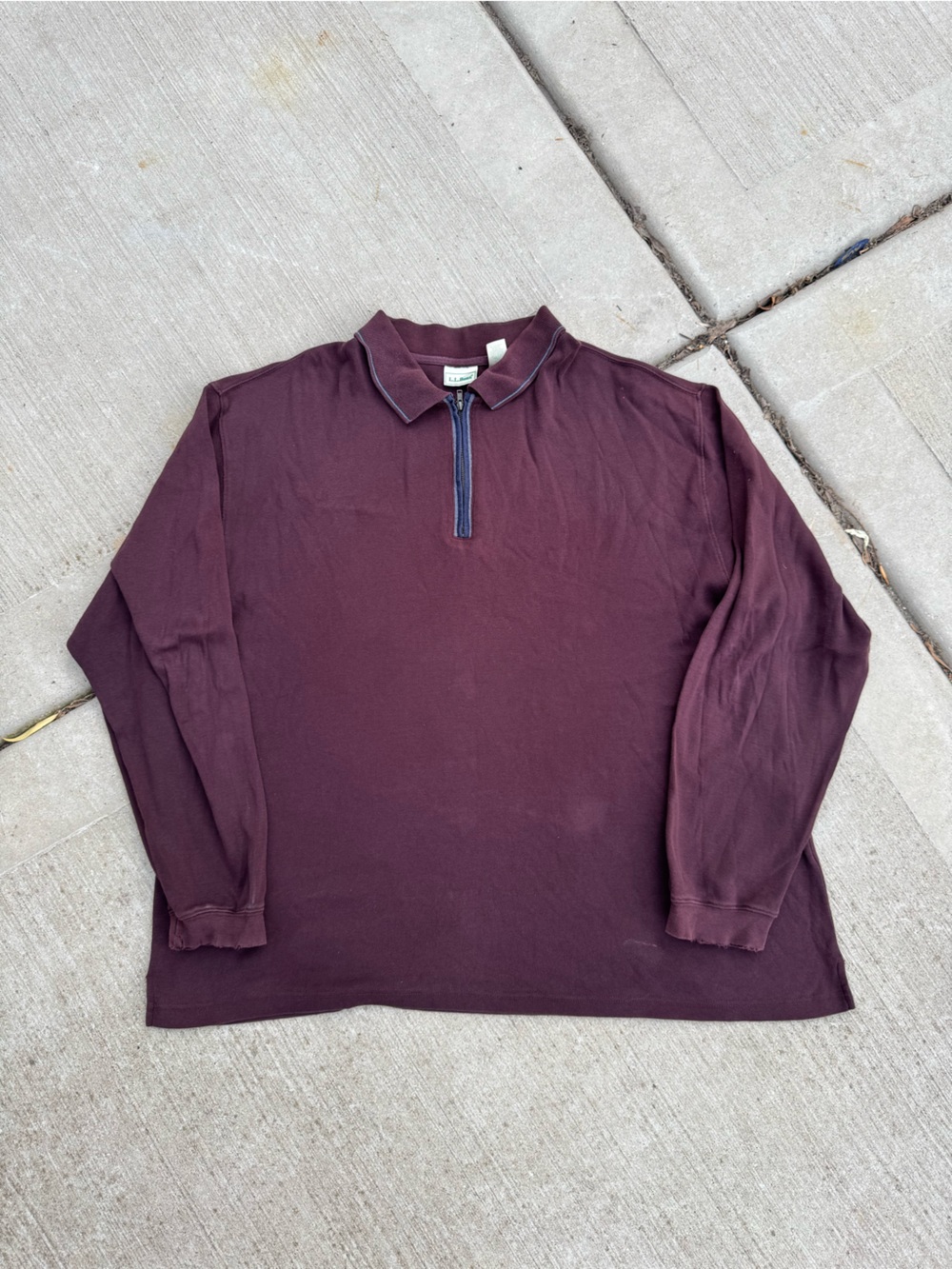 Vintage LL Bean Burgundy Quarter 1/4 Zip Pullover Men’s Size XL